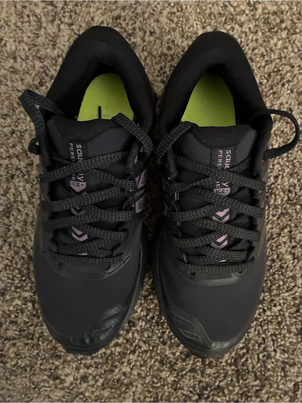 Saucony Women's Black with Purple Accent Trail Sneakers